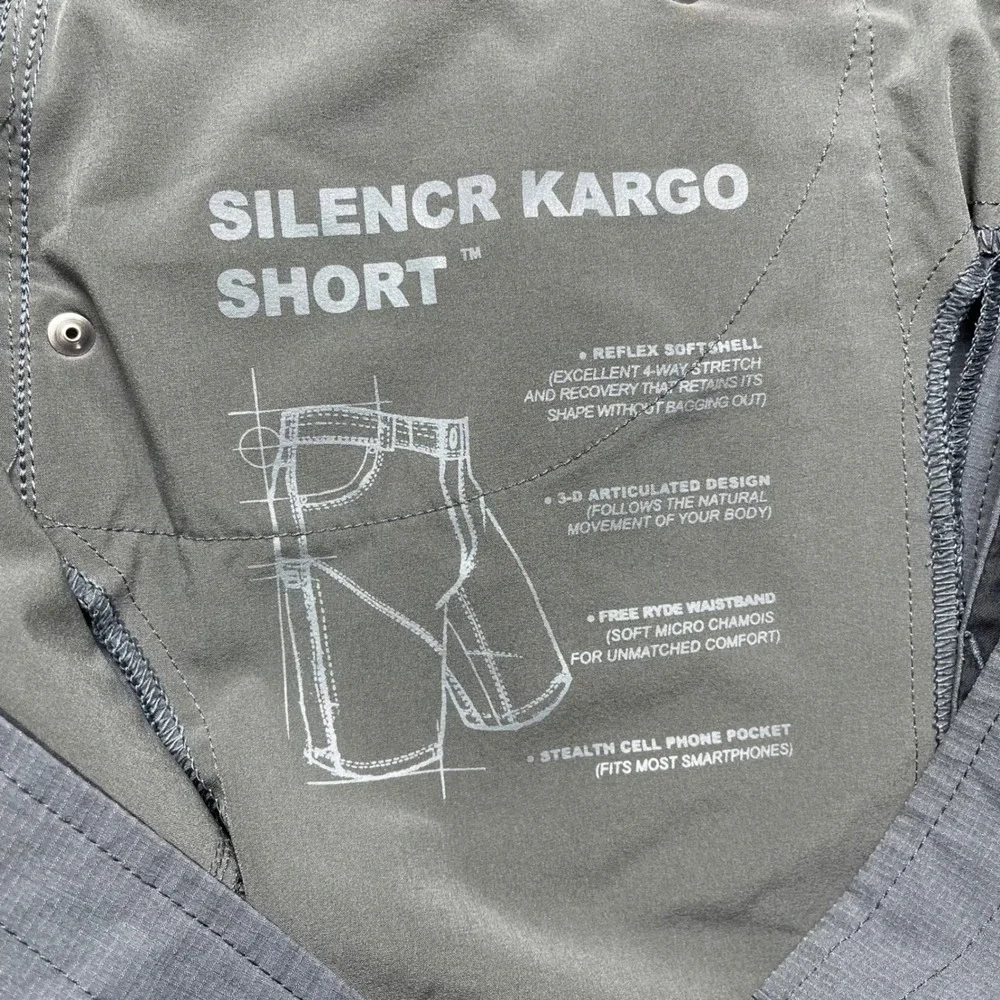 Kuhl Silencr Kargo Shorts Mens 40 Gray Reflex Softshell Hiking Outdoor 10 Inseam